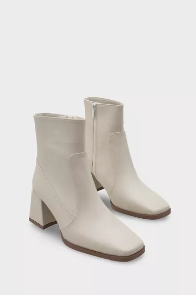 حذاء نسائي من أنجيلا بكعب منخفض مع سحاب جانبي