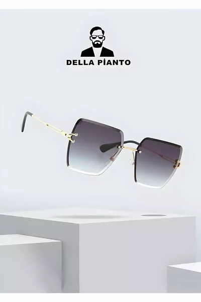 نظارات شمسية نسائية سوداء كريستالية مدخنة