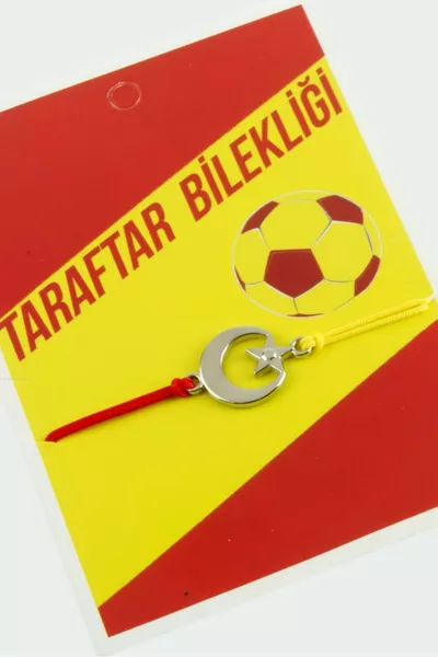 سوار خيوط أصفر أحمر بنجمة وهلال -2