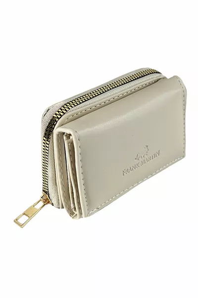 Дамско портмоне Luka с цип, отделения за банкноти и кремав цвят