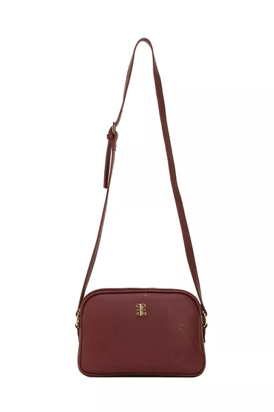 Bordo Print Kadın Omuz Çantası 