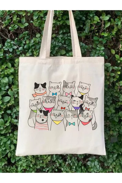 Grappige Kat Ontwerp Tote Bag Stoffen Tas