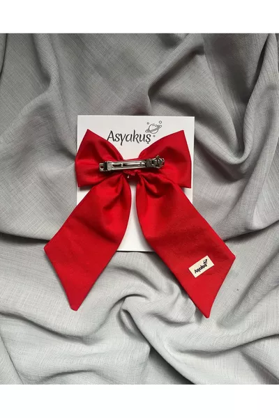 Fermaglio Automatico con Fiocco a Coda Ricamato con Bandiera d'Aprile e Firma di Atatürk