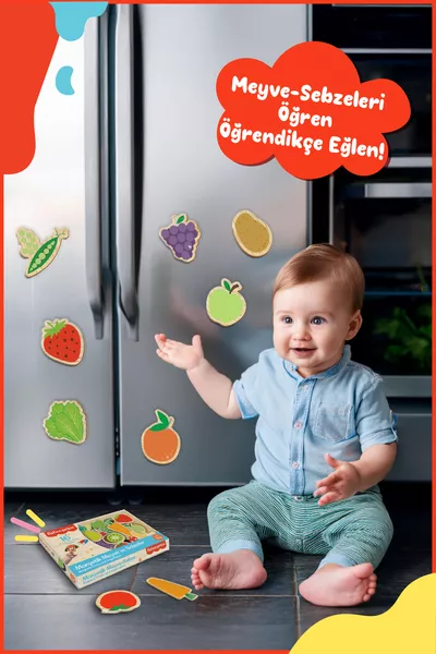 DİYTOY Aimants Fruits et Légumes Puzzle Magnétique pour Réfrigérateur et Surfaces Métalliques