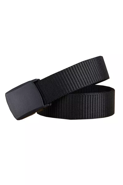 Ceinture en toile noire de style tactique avec boucle en plastique YKK anti-allergique