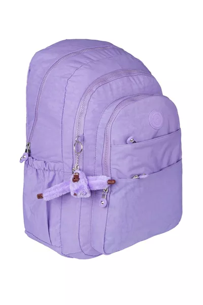 Zaino scolastico Relaxion Lila in tessuto klinker impermeabile, ampio e con molte tasche