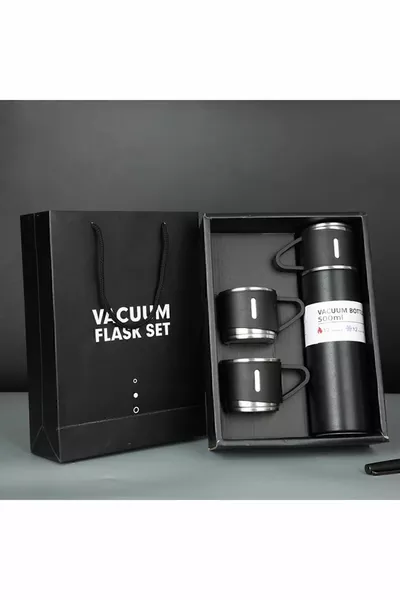 إكرليسيا. ترمس بثلاثة أكواب، ترمس من الفولاذ المقاوم للصدأ مع حقيبة معزولة كهدية إكرليسيا