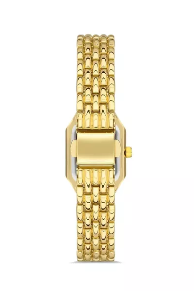 ساعة يد نسائية من الذهب العتيق بموديل Vintage مع أحجار الزركون وسطح ستانلس ستيل تناظري