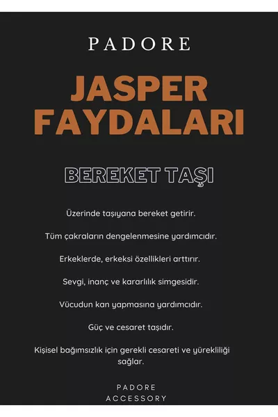 3 Adet Çok Şık Doğal Taş Bileklik | Jasper - Hematit - Onix