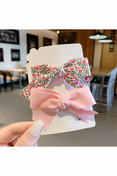 So-much Women and Children 2-Piece Combo Bow Clip Set 7 cm.-4