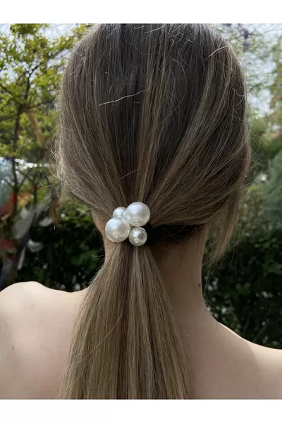 Fermaglio Elastico Elegante con Perle - Fermaglio con Perle
