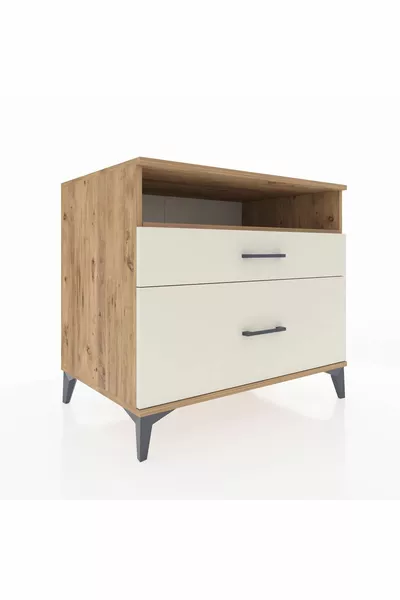 خزانة كرونوس بدرجين ورف واحد من خشب الصنوبر والحجر الرملي