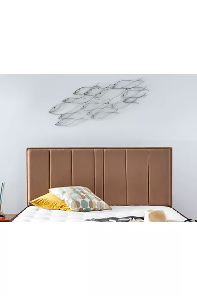 Niron Comfort Başlık  Cm Çift Kişilik Yatak Başlığı Sütlü Kahve Kumaş Başlık