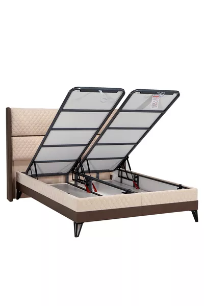 Super Orthopedic Luxury Bed Base and Headboard Set - Brown