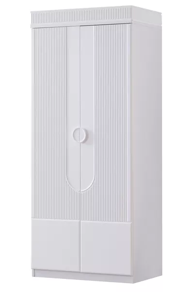 طقم غرفة الأطفال فيرا، خزانة فيرا ذات بابين، سرير الأطفال القابل للتعديل على شكل نجوم، تسريحة، مكتبة