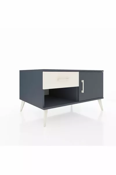 Kronos Dresser Single Shelf Single Drawer Single Door Anthracite-Anthracite/Driftwood