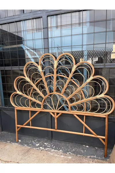 Bambu Yatak Başlığı Daisy Ceviz Renk