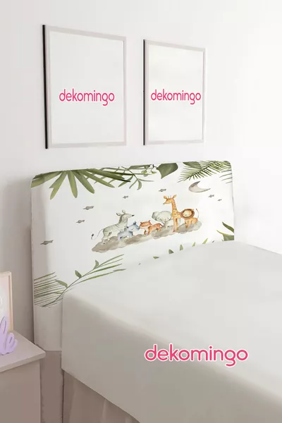 VAHŞİ HAYVANLAR DESENLİ BAZA BAŞLIK KILIFI ( TEK KİŞİLİK )