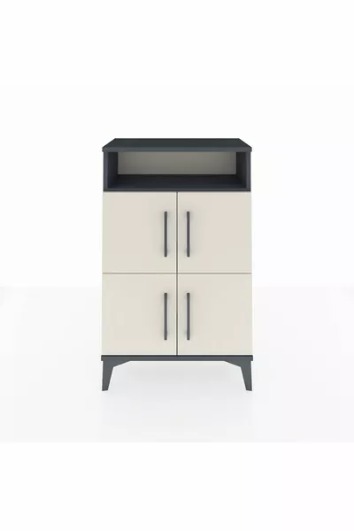 Argeş Комод с едно отделение и 4 врати Антрацит-Камък на слънцето