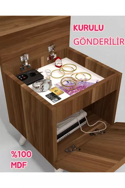 Gimli Gizli Bölmeli Komodin,mdf,kurulu,montaj Gerekmez