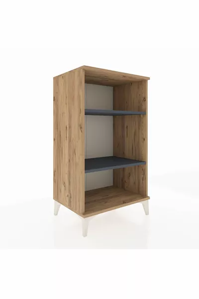 خزانة جانبية هايبرين بأرفف مزدوجة، خشب الصنوبر - أنثراسيت