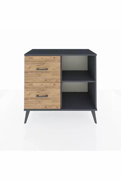 خزانة هايبرون بدرجين ورف واحد، أنترسيت-أنترسيت/صنوبر