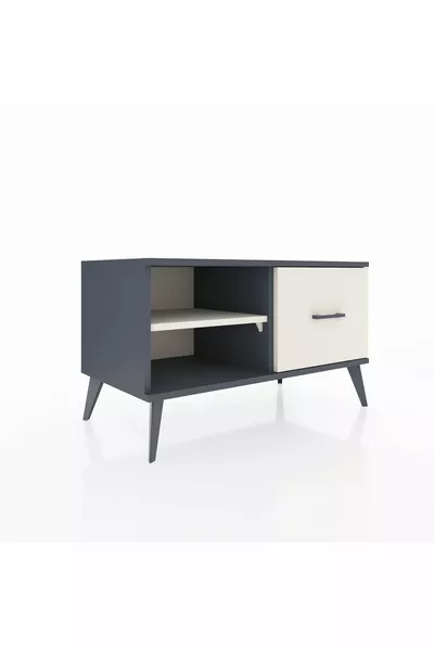 Хиперион скрин с едно чекмедже и една рафтова част, антрацит-черен камък