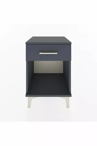 طاولة السرير الجانبية من هايبرون، درج واحد، أنثراسيت-أنثراسيت