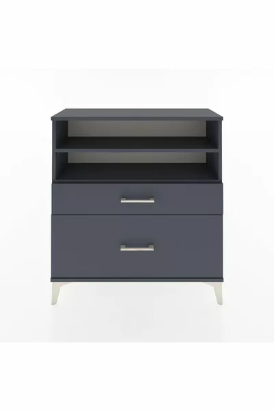 خزانة أرغس بدرجين ورفين - أنثراسيت