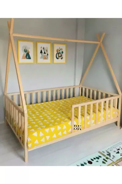 سرير أطفال ومنتسوري طبيعي على الطراز الهندي الأمريكي