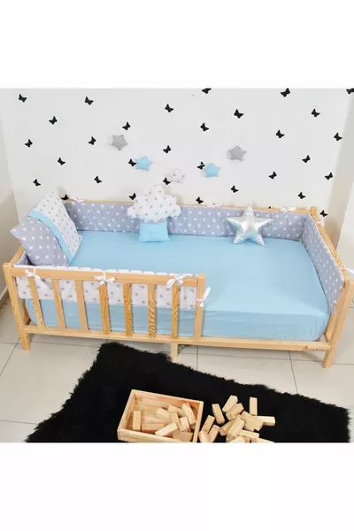 سرير مونتيسوري سرير أطفال سرير خشب صنوبر طبيعي نيل