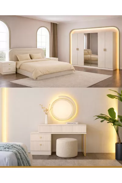 Set Camera da Letto Maldiv % MDF con Base