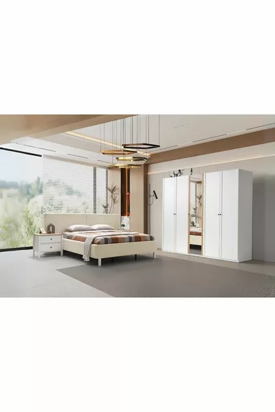 Mony White 5-Door Bedroom Set