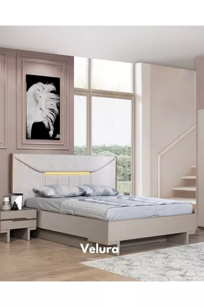 Mira Bedroom Set (Wardrobe + Dresser + Nightstand + Bed Frame)