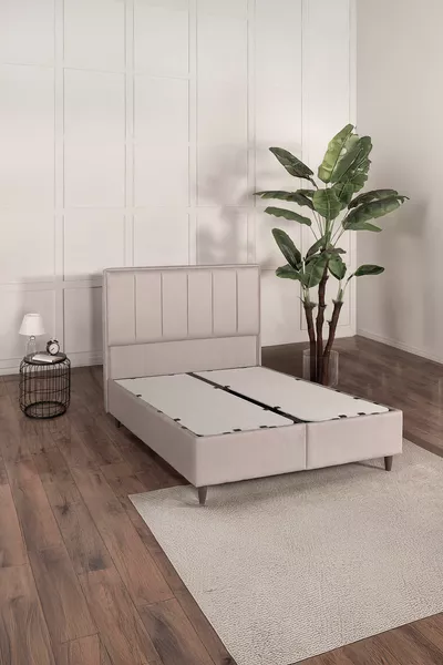 Premium Gold Therapy Bej Üçlü Set Baza Başlık Yatak