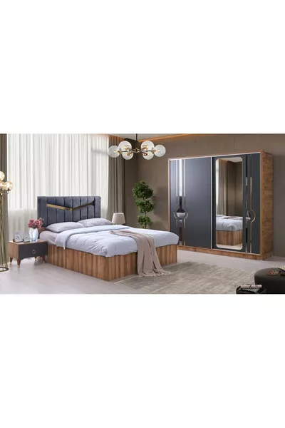 Şehzade Ceviz - Anthracite Gürün Bedroom Set