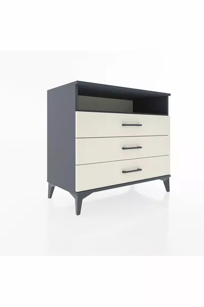 خزانة هايبرين بدرج واحد و3 أدراج أنثراسيت-حجر رملي