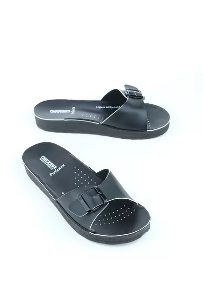 Zomerse Dames Slippers met Enkelband en Gekleurde Strepen