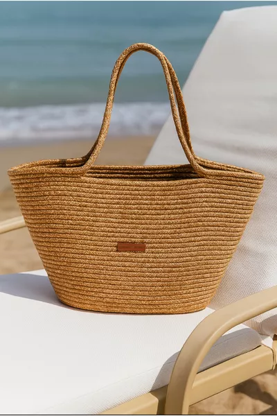 Straw Beach Bag, Straw Short Handle, Jute Bag, Women's Bag, Bag, Accessory 