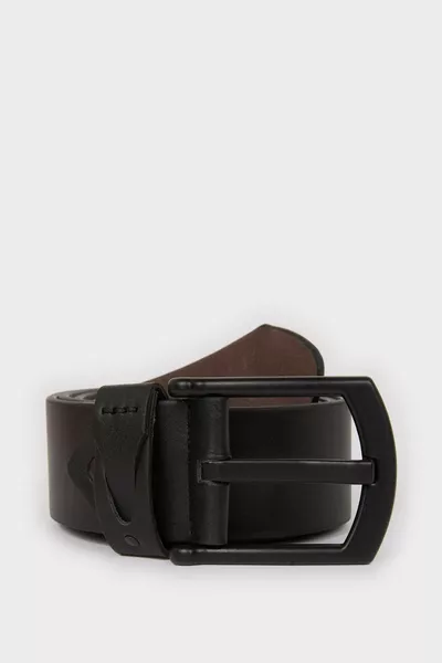 Men's Rectangular Buckle Faux Leather Jean Belt AZNS