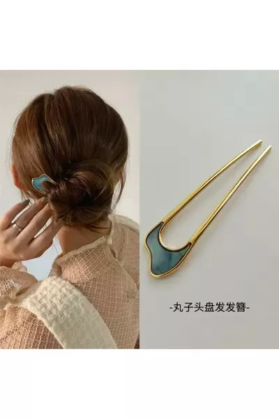 مشبك شعر معدني بتفاصيل عرق اللؤلؤ عتيق - 2