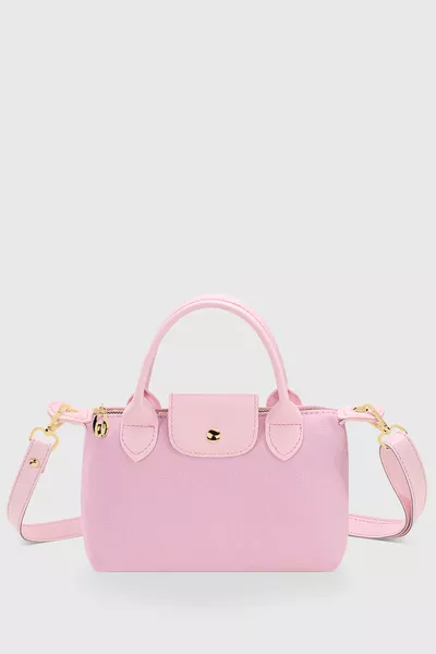 Pink Canvas Versatile PU Leather Crossbody Bag