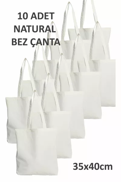 Sac en coton naturel  cm  pièces Sac de marché et de transport Non adapté à la broderie au point de bourrage