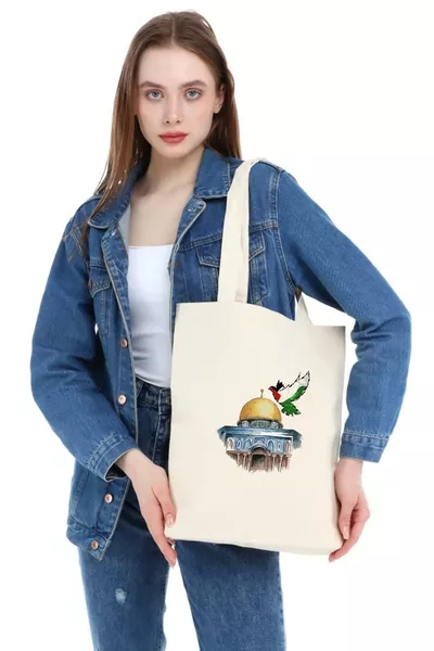 Canvas tas met Jeruzalem-opdruk