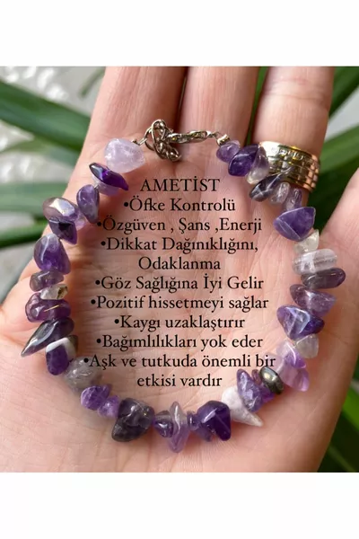 Amethyst handmade chip natural stone bracelet