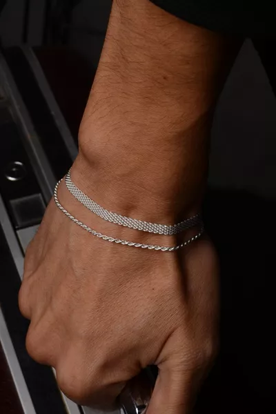  Sterling Silver Old Money Woven Bracelet • Made In Italy • Luxury Silver