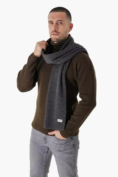 Men's Thessaloniki Knit Scarf Anthracite 