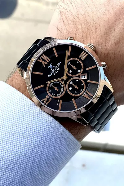 ساعة رجالية من الفولاذ بلون أسود، ضمان سنتين، أصلية ٪، إصدار خاص