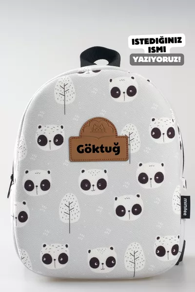 شنطة ظهر للأطفال بأسم خاص - باندا مذهول للأطفال من 0-8 سنوات - للحضانة ورياض الأطفال