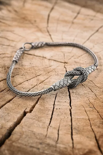  Sterling Silver Handwoven Knot Kazaz Bracelet